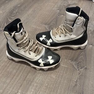 Under Armour Black and White High-Top Cleats